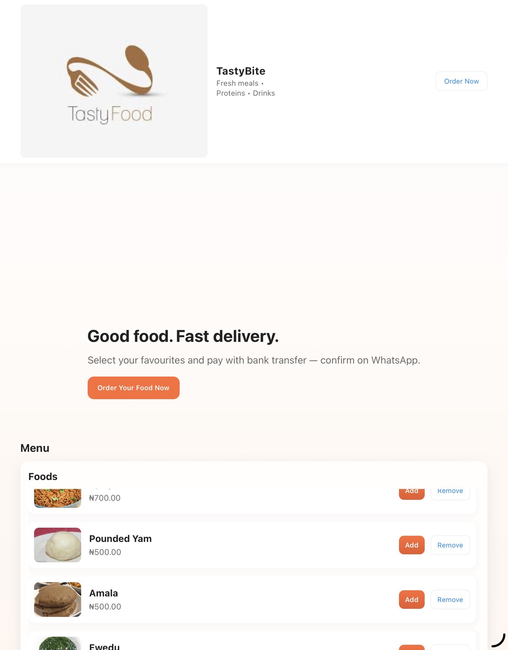 TastyBite – Online Food Ordering Website